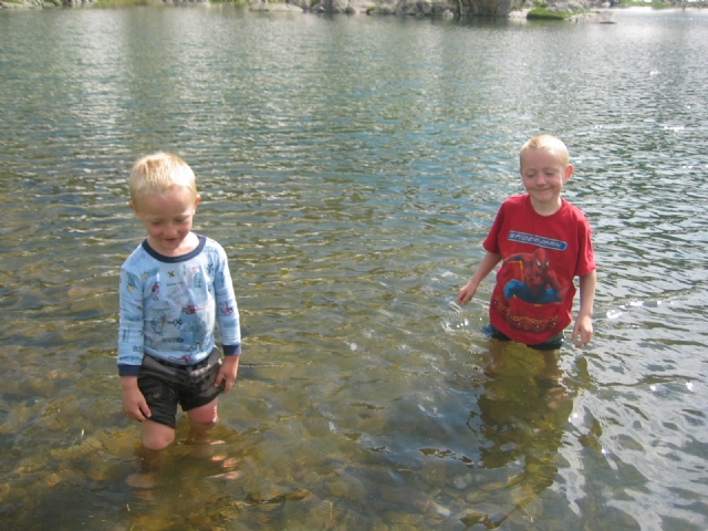 Holy Cross - Jason and Tyson getting wet